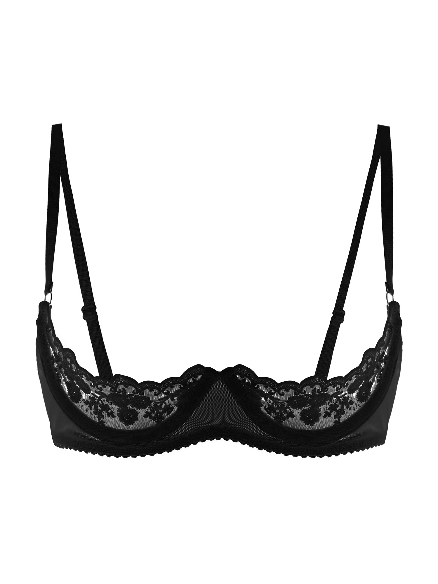 Women Sexy Open Cups Bra Sheer - Sheer Mesh Bra ulasan dan harga