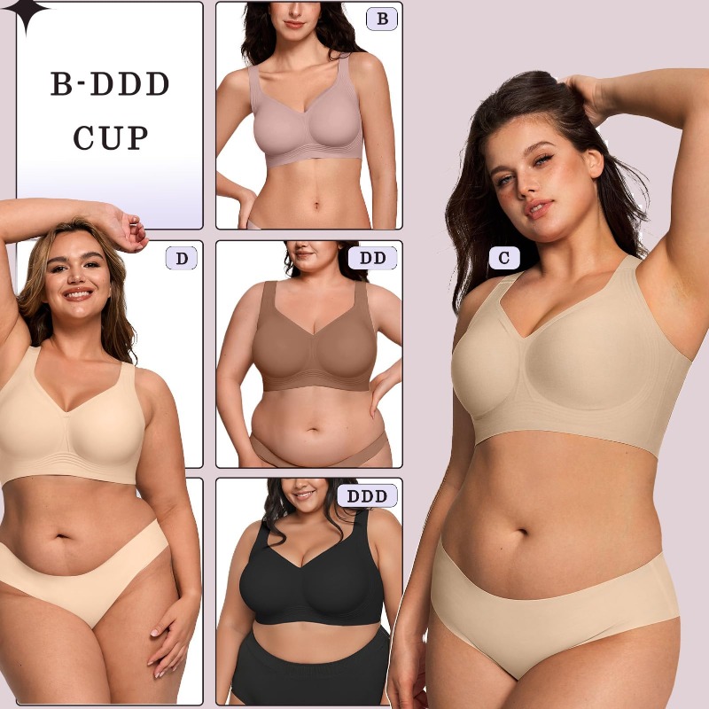 Plus Size Wireless Jelly Bra W - Plunge Bra Push Up ulasan dan harga