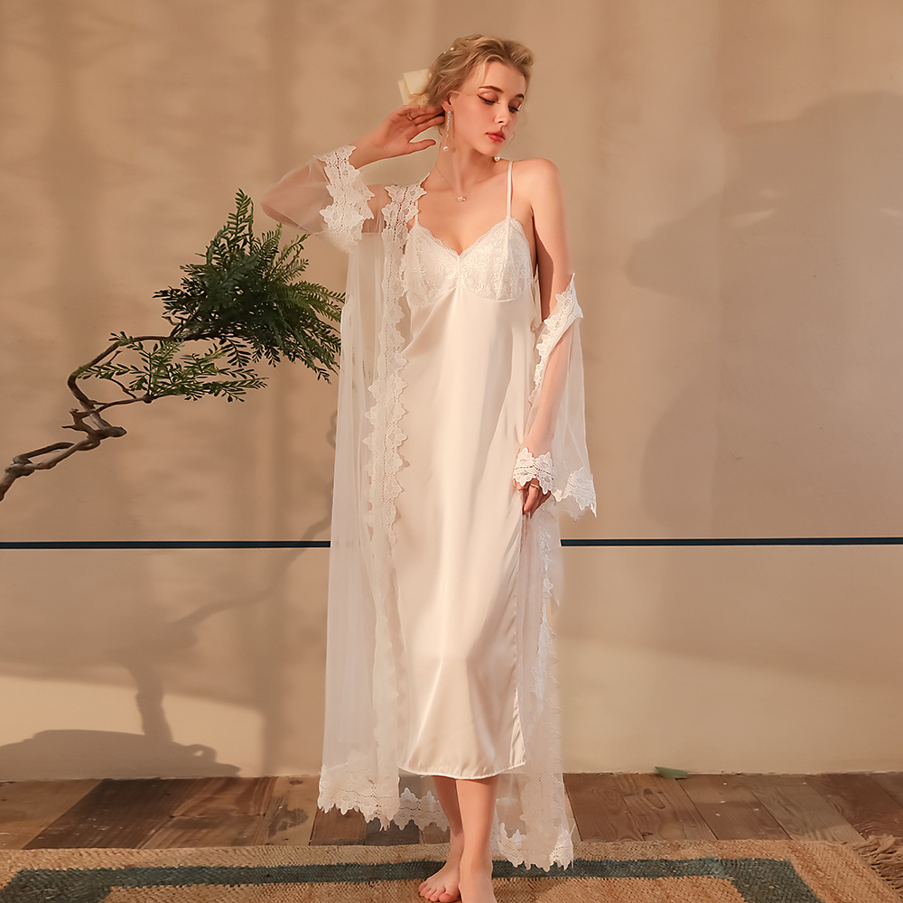 Bridal Satin Lace Robe Cami Sl - Sheer Mesh Bra ulasan dan harga